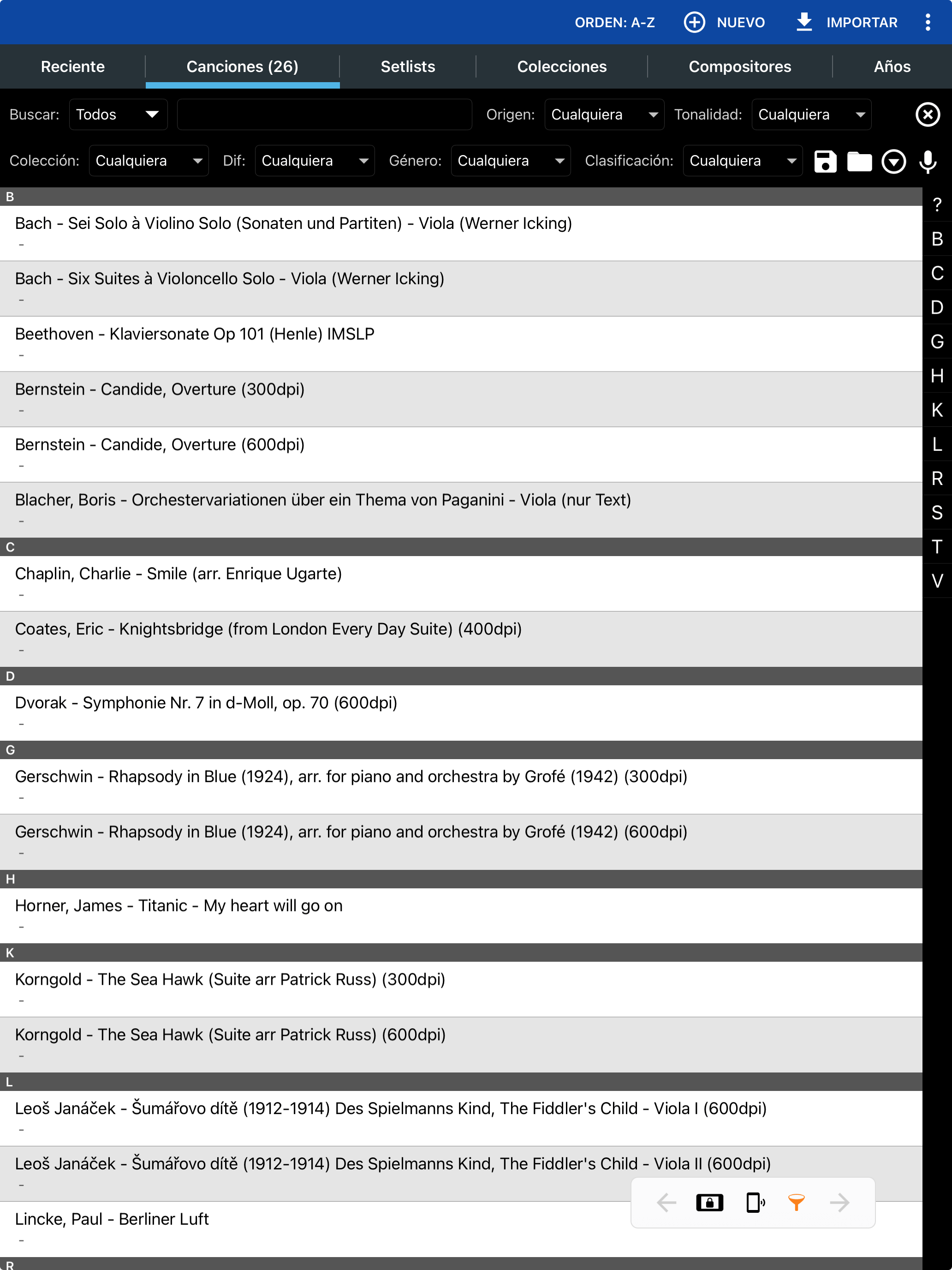MobileSheets para iPad, aplicación para leer partituras y gestión de bibliotecas de partituras digitales